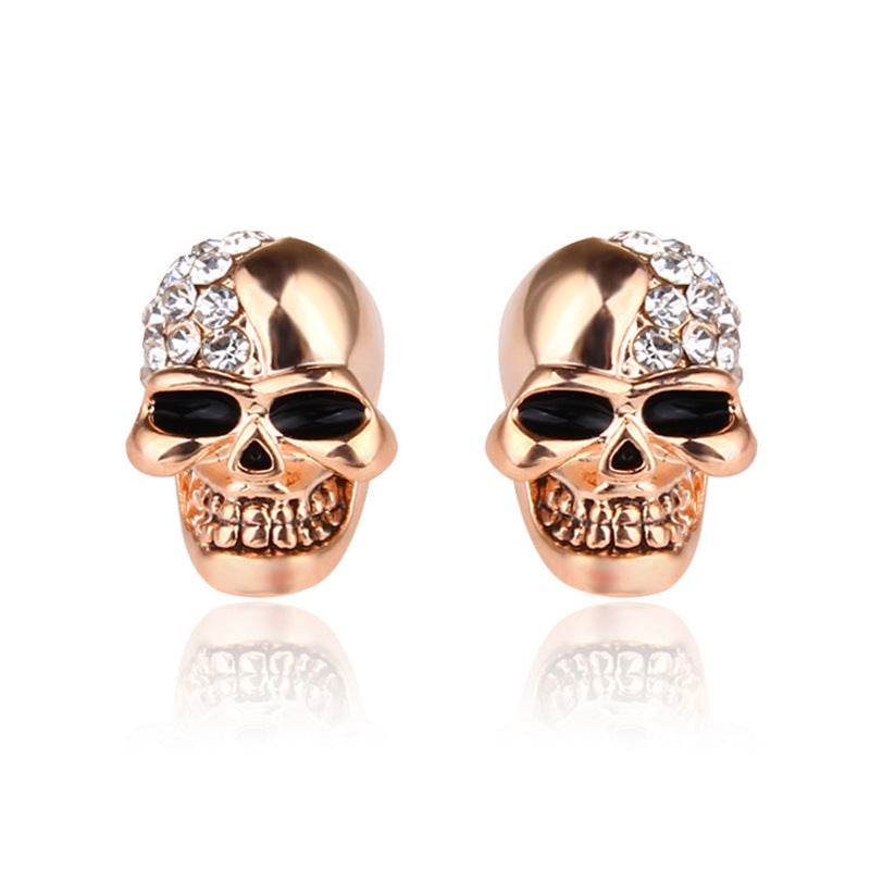 Retro Glossy Taro Full Diamond Earrings Personality Earrings Men and Women Halloween Jewelry - Mubimart