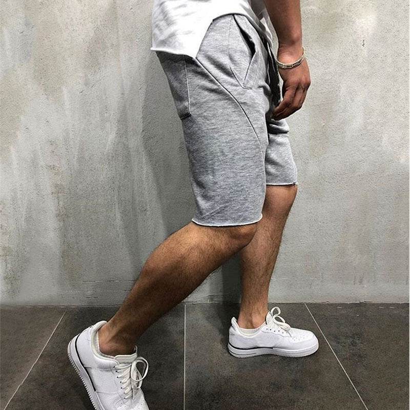 summer mens gym sports sport grey shorts for men - Mubimart