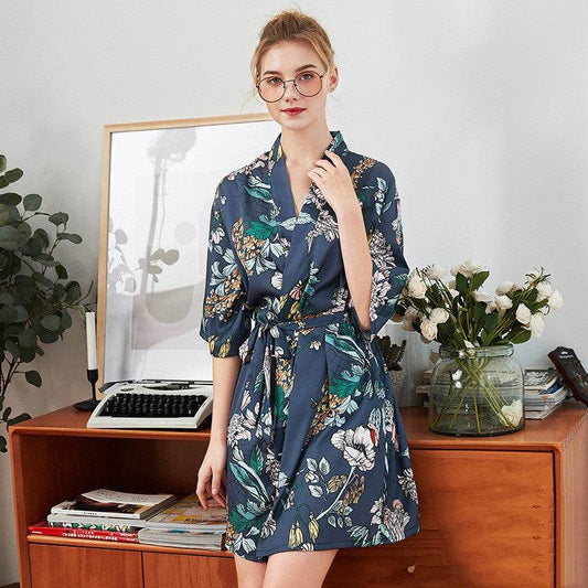 Short silk nightgown - Mubimart