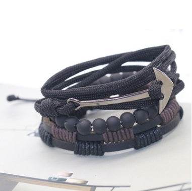 Fashion Beaded Leather Bracelets And Bracelets - Mubimart