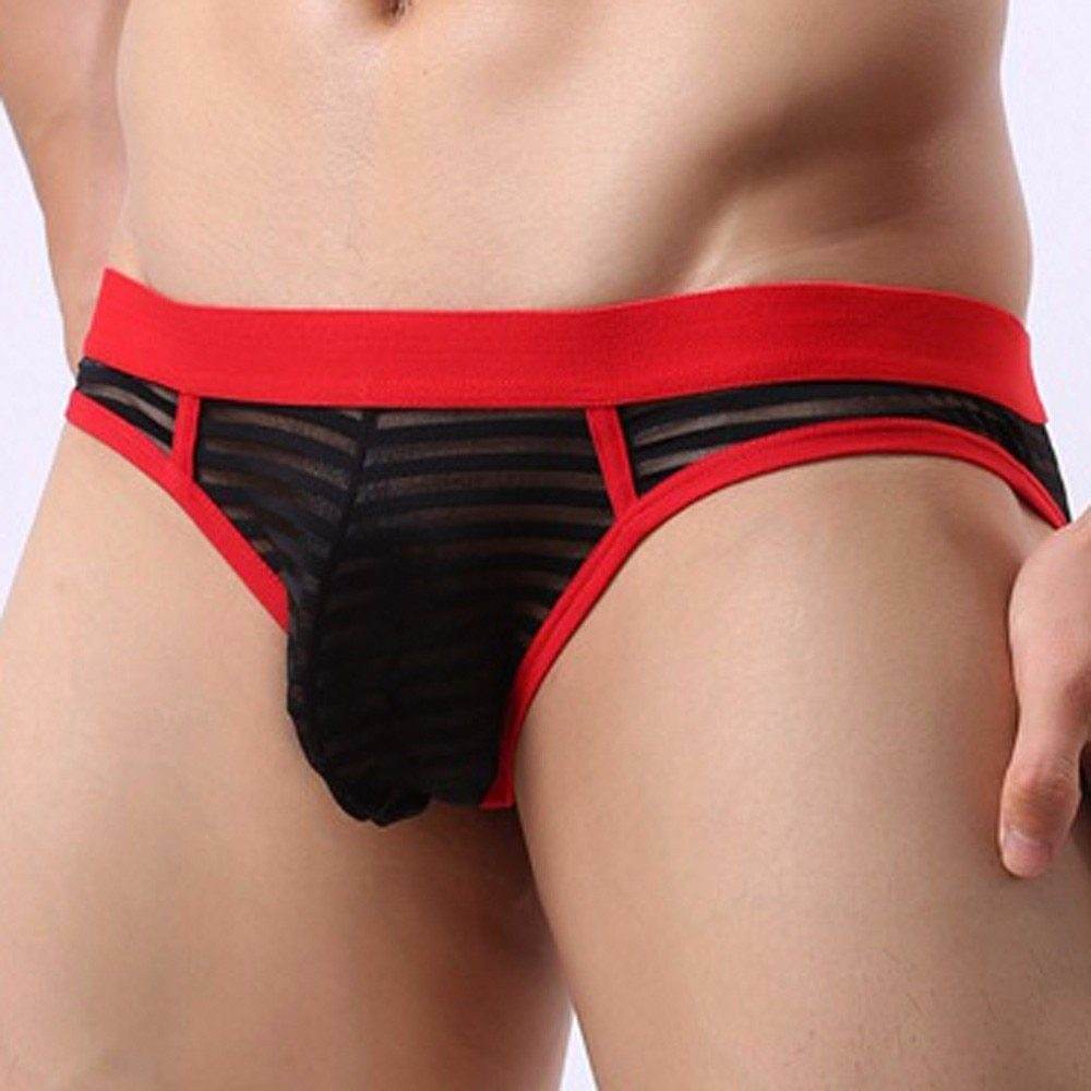 Leaky Hip Mens Sexy Underwear Hollow Breathe Underwear Mesh Underpants Briefs Bulge Pouch Shorts Male Panties Cueca Gay - Mubimart