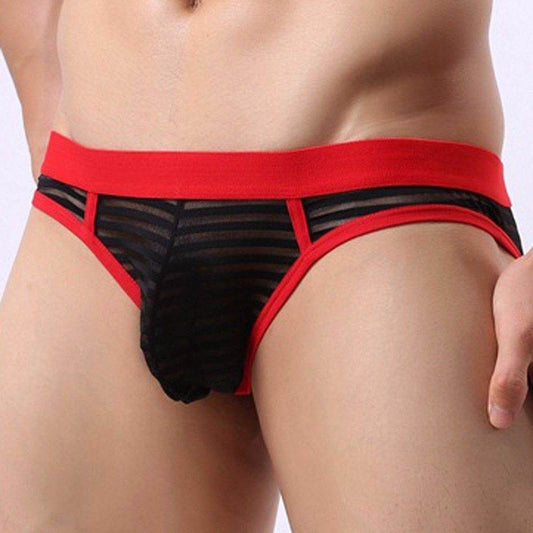 Leaky Hip Mens Sexy Underwear Hollow Breathe Underwear Mesh Underpants Briefs Bulge Pouch Shorts Male Panties Cueca Gay - Mubimart