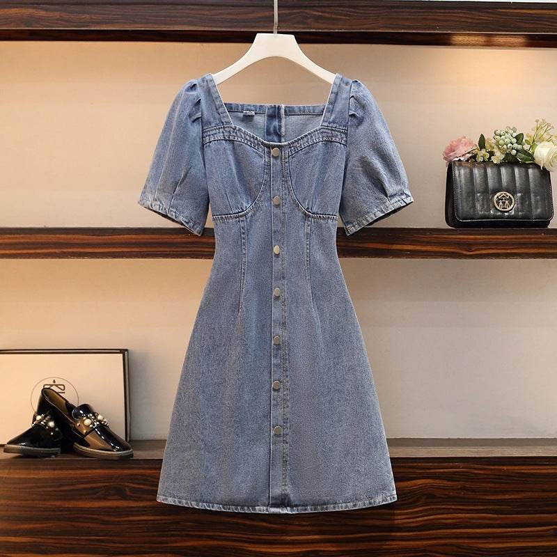 Fashionable Fat Sister Slim Casual Plus Size Dress - Mubimart