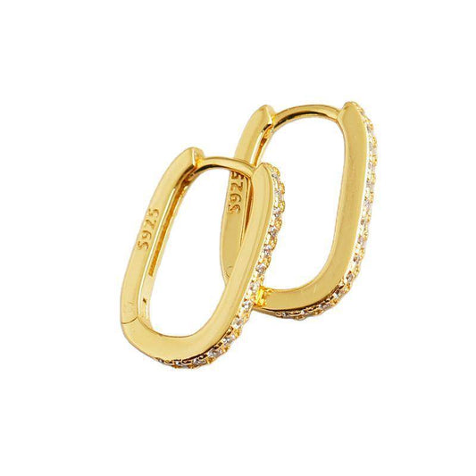 Sterling silver hoop ear buckle earrings women custom - Mubimart