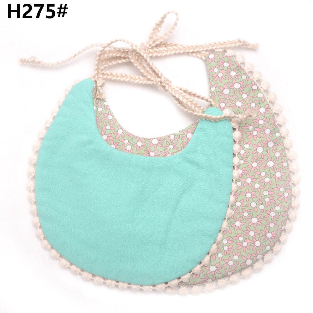 Cotton and linen two-layer saliva towel bib bib - Mubimart