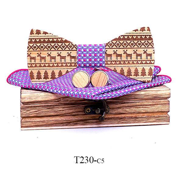 Elk wooden bow tie - Mubimart