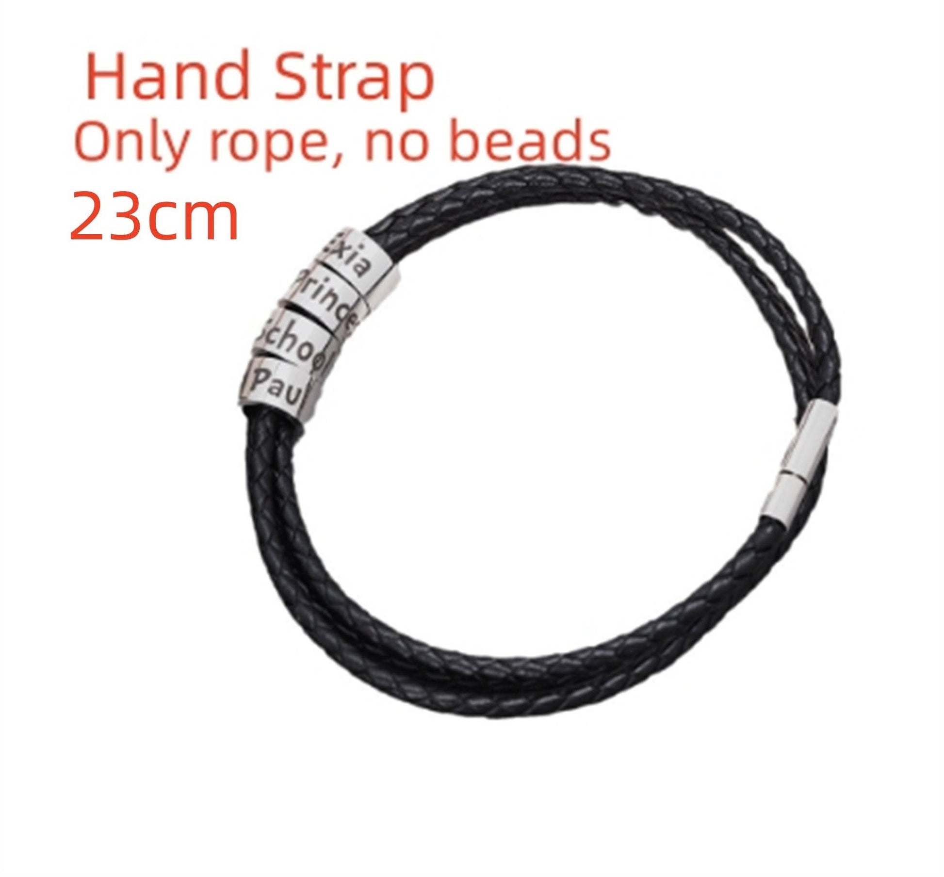 Black Leather Rope Bracelet For Men - Mubimart