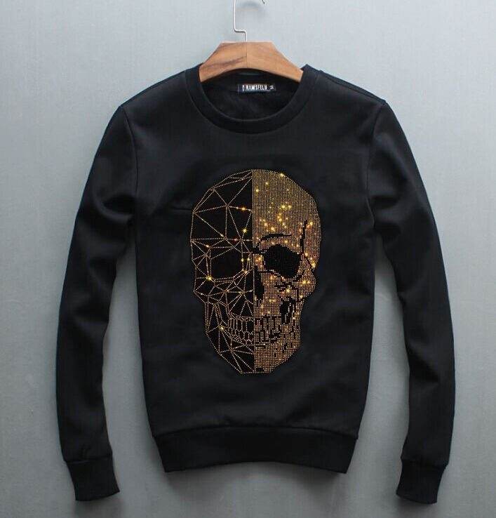 Sweatshirt Men Diamond design Hoodie Hip Hop Crewneck - Mubimart