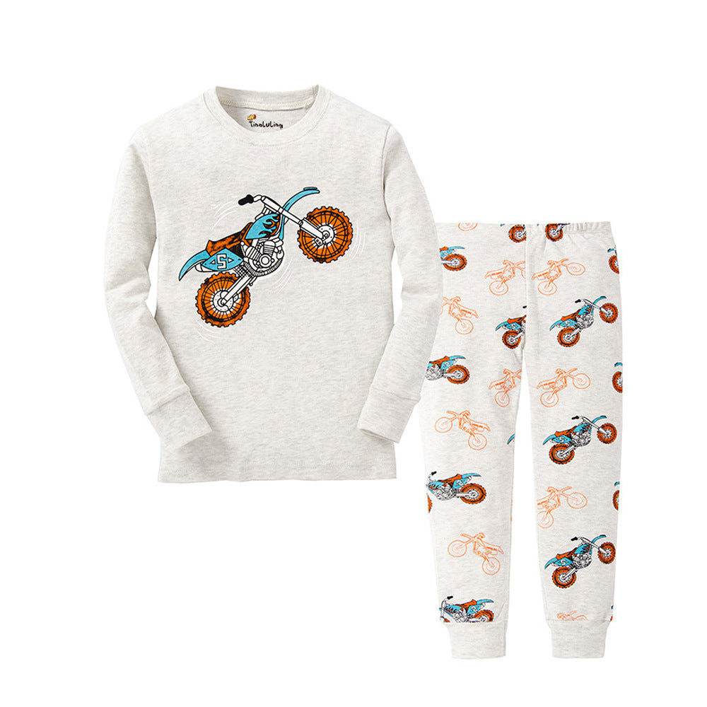 Cartoon Dinosaur Print Pajama Set - Mubimart -  