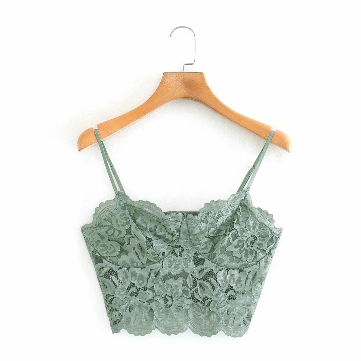 Lace underwear top with camisole - Mubimart -  