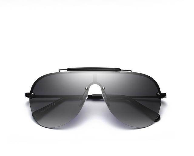 New Sunglasses Fashion One-Piece Large Frame Sunglasses Aviator Men's Sunglasses - Mubimart