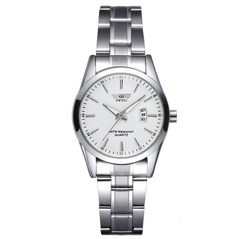 Mens Business Stainless Steel Band Date Luxury Analog Quartz Wrist Watch Stainless Steel Buckle Watches Men's Watches - Mubimart