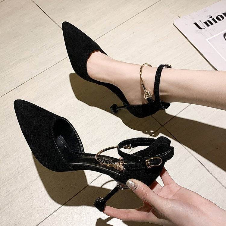 Hollow metal high heels - Mubimart