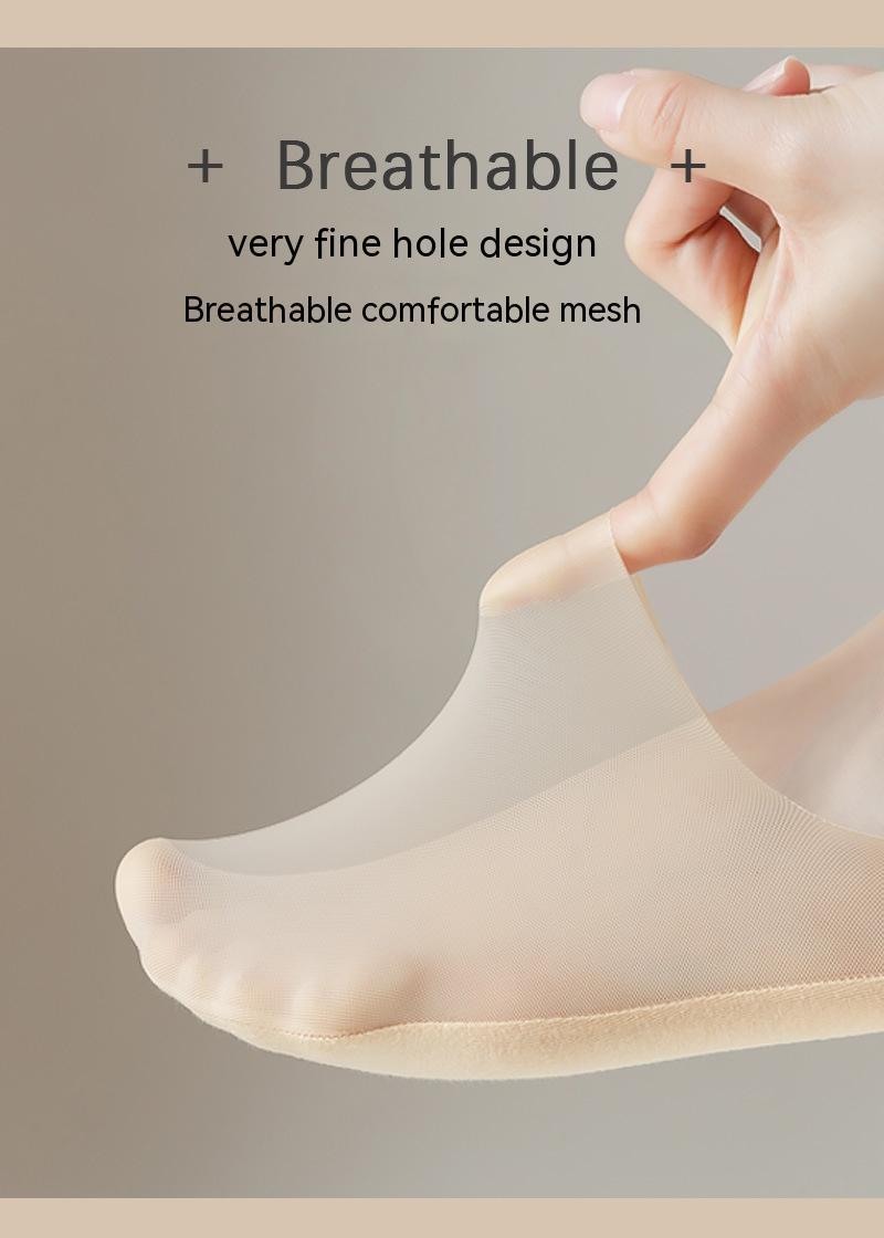 Thin Solid Color Bottom Super Low Cut Invisible Socks - Mubimart -  