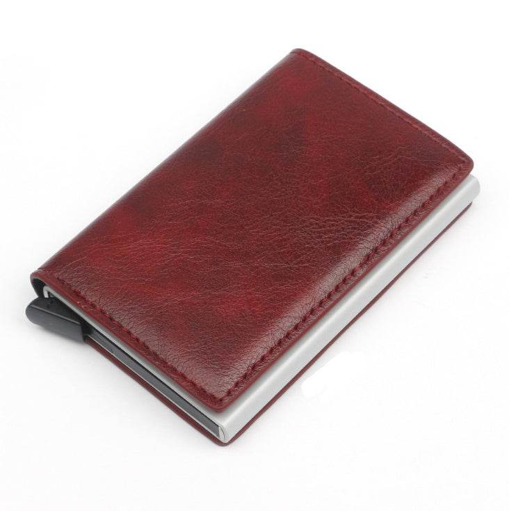 PU Automatic Card Card Holder RFID Multi-function Card Holder - Mubimart