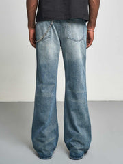 Schlankmachende Bootcut-Jeans mit Farbverlauf und weitem Bein