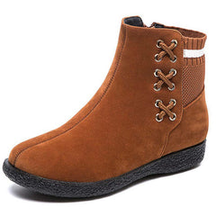 Platform and fleece ankle boots