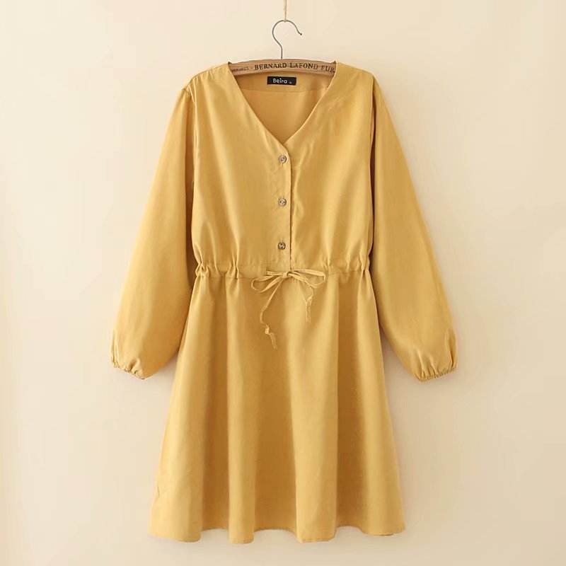 Shirt mid-length dress - Mubimart