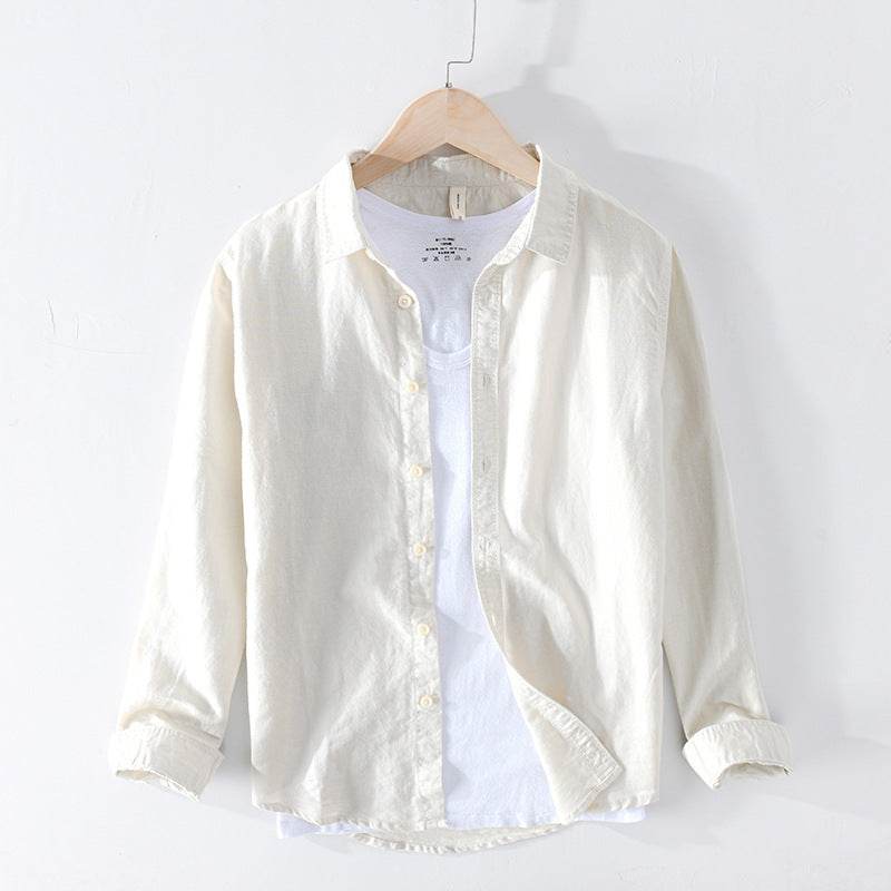 Cotton linen shirt men - Mubimart