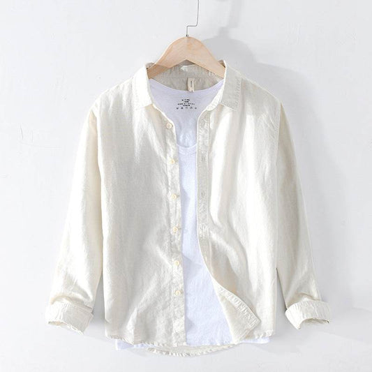 Cotton linen shirt men - Mubimart