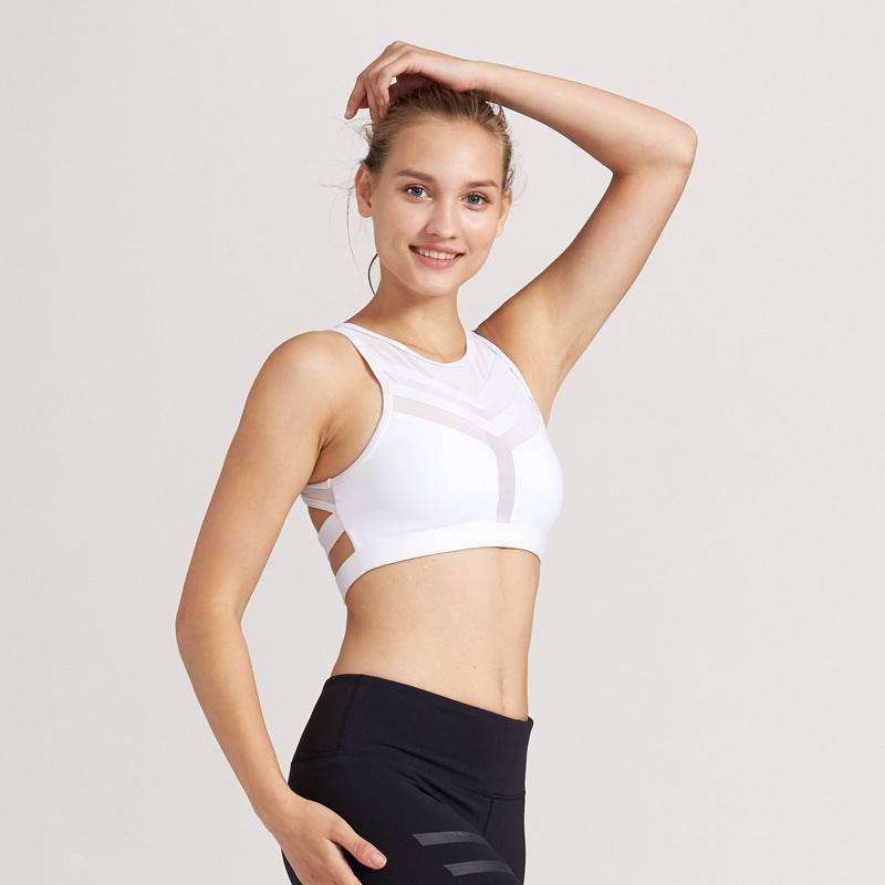 Shockproof splicing sports bra - Mubimart