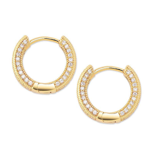 Hoop earrings full of zircon earrings - Mubimart