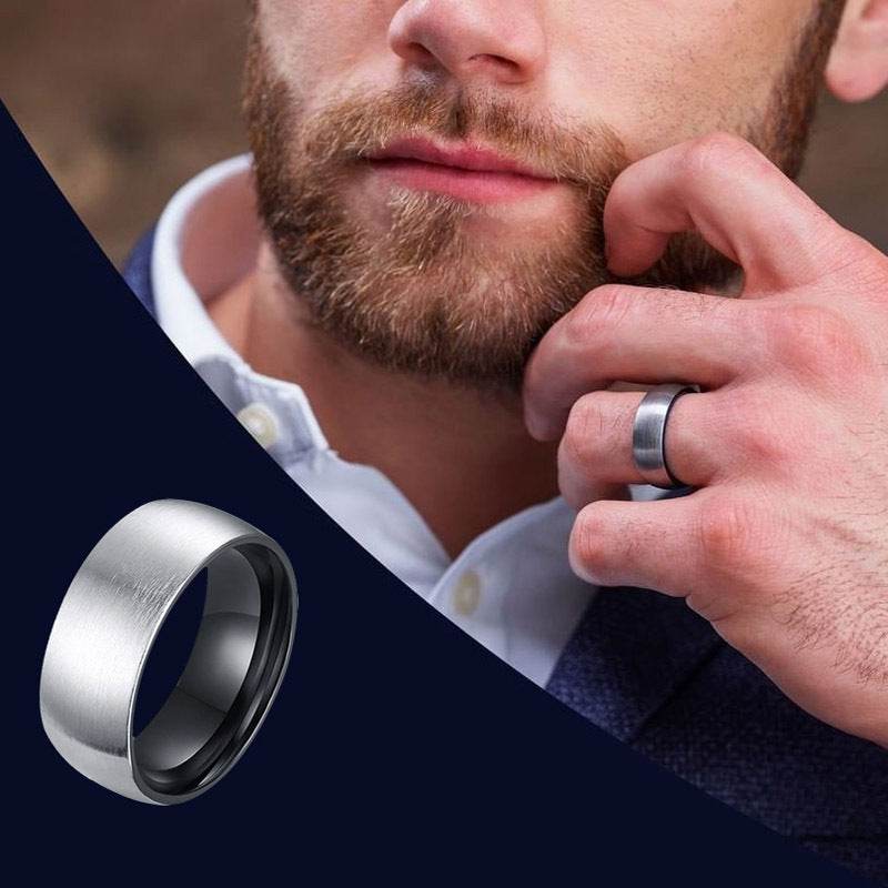 Square Stainless Steel Titanium Steel Ring For Men - Mubimart