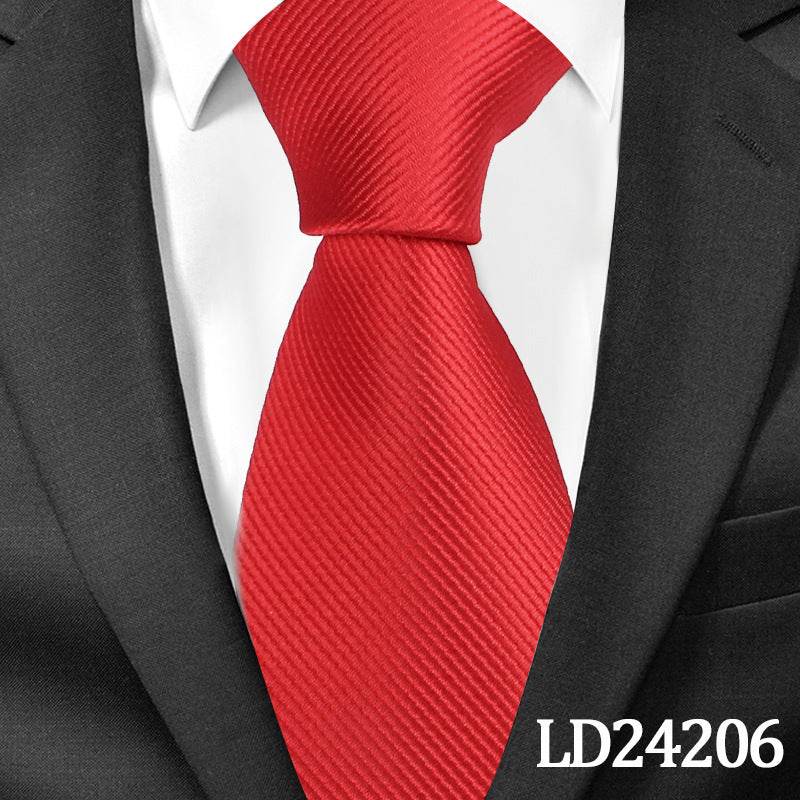 Pinstripe Classic Plain Polyester Tie Set Fashion 6cm Solid Color Linen Cotton Necktie Bright Ties Pin Clips Clasp Colourful For Men's Clothing Accessories - Mubimart