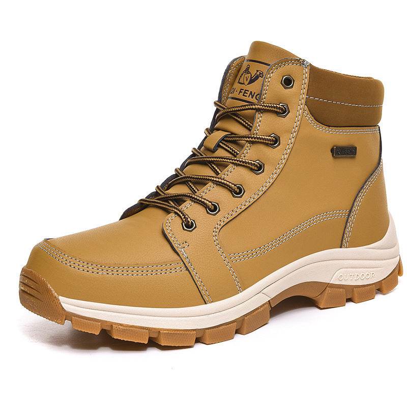 Men Boots Winter Snow Outdoor Ankle Boots For Men Super Warm Boots Leather Non-Slip Work Shoes - Mubimart