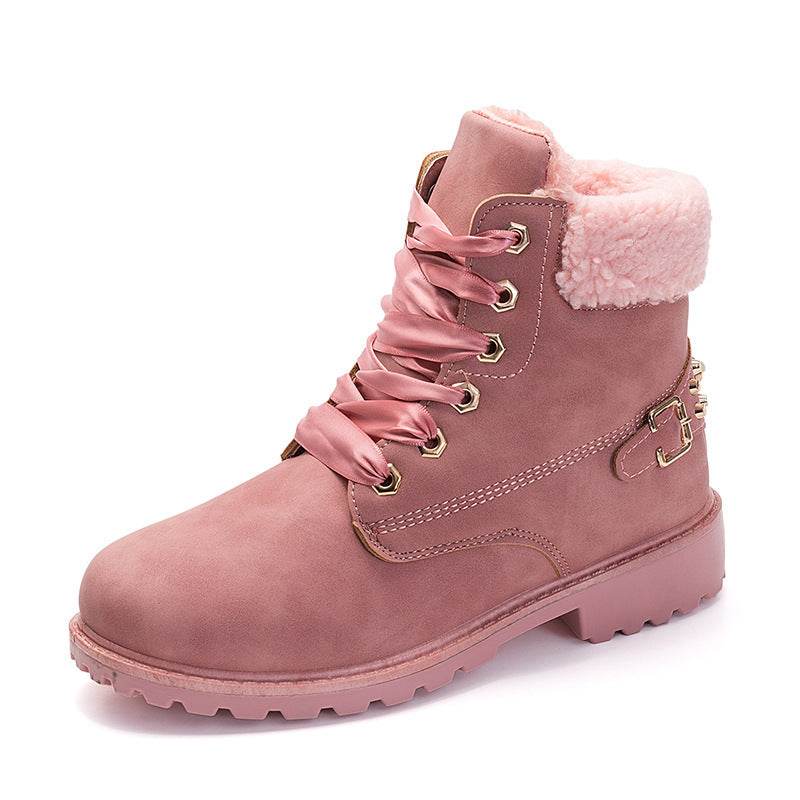 Plus velvet warm short boots rivet women boots - Mubimart