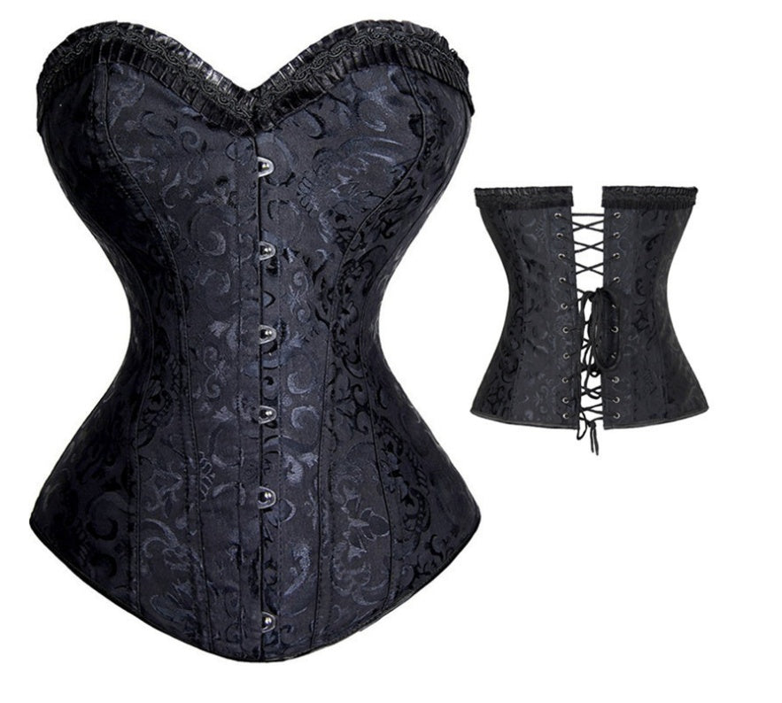 Punk PU corset leather halter corset - Mubimart -  