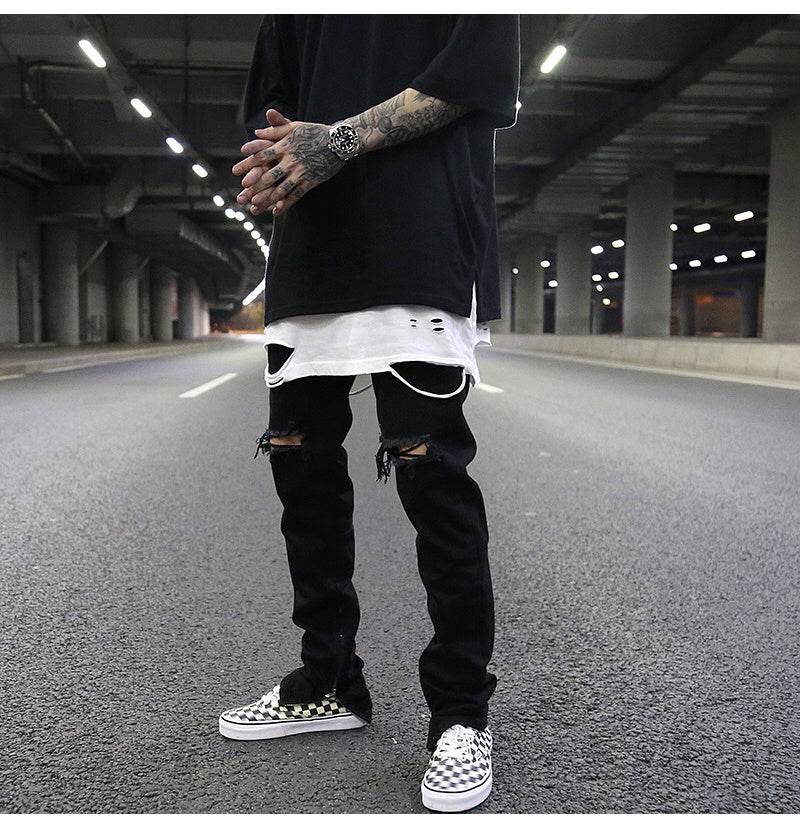 Slim-fit zippered jeans - Mubimart