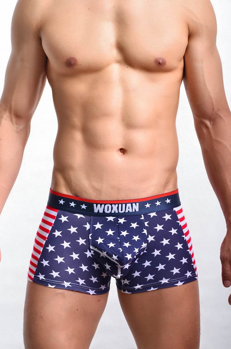 American flag printed ribbed boxers - Mubimart