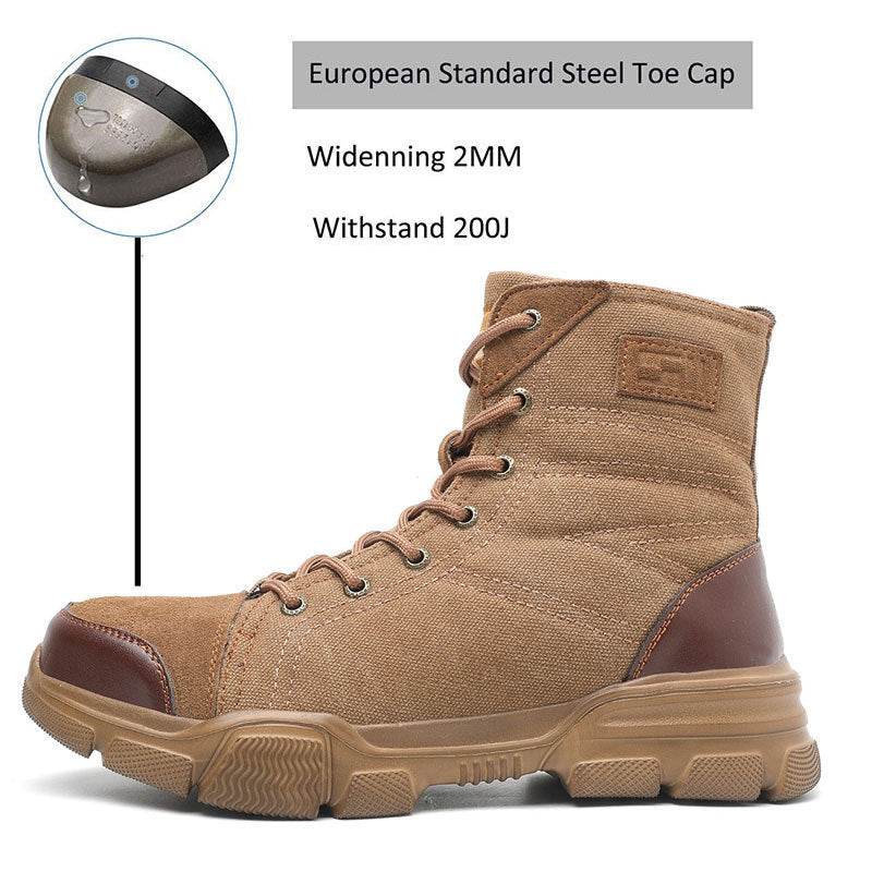 Safety Shoes Steel Toe Cap High-Top Work Protective Labor Insurance Shoes - Mubimart