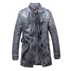 Men's leather trench coat