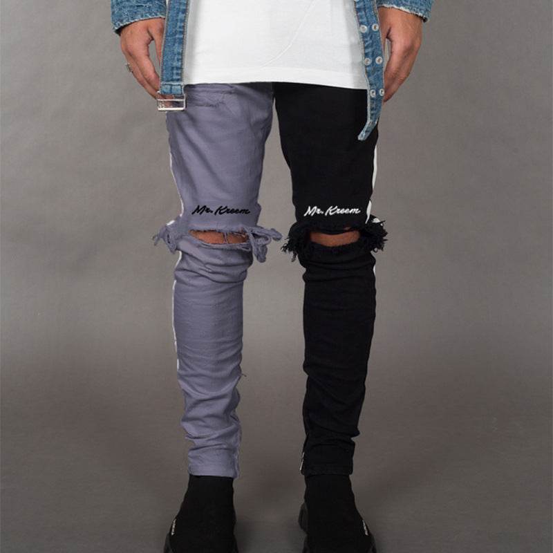 Ripped Jeans Men's Trendy Brand Slim Fit - Mubimart