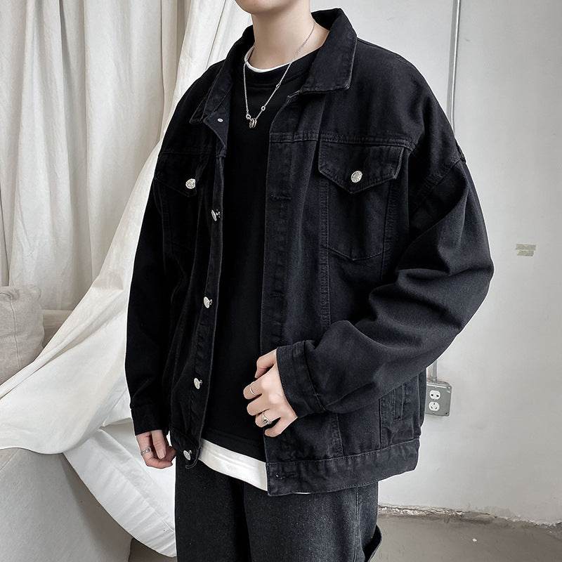 Mens Vintage Wash Blue Denim Jacket - Mubimart
