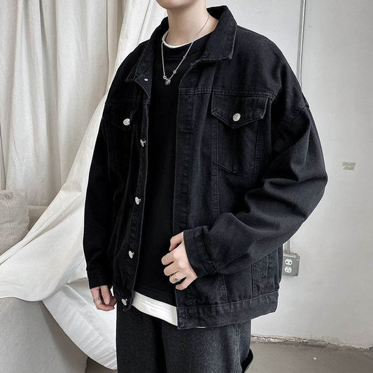 Mens Vintage Wash Blue Denim Jacket - Mubimart