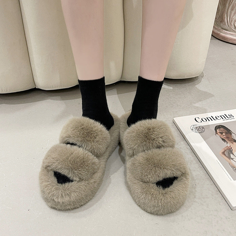 Thick Soled Wool Slippers For Women - Mubimart -  