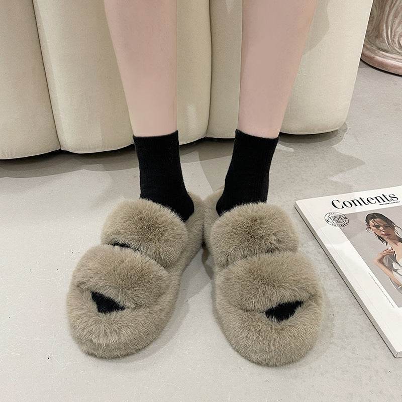 Thick Soled Wool Slippers For Women - Mubimart
