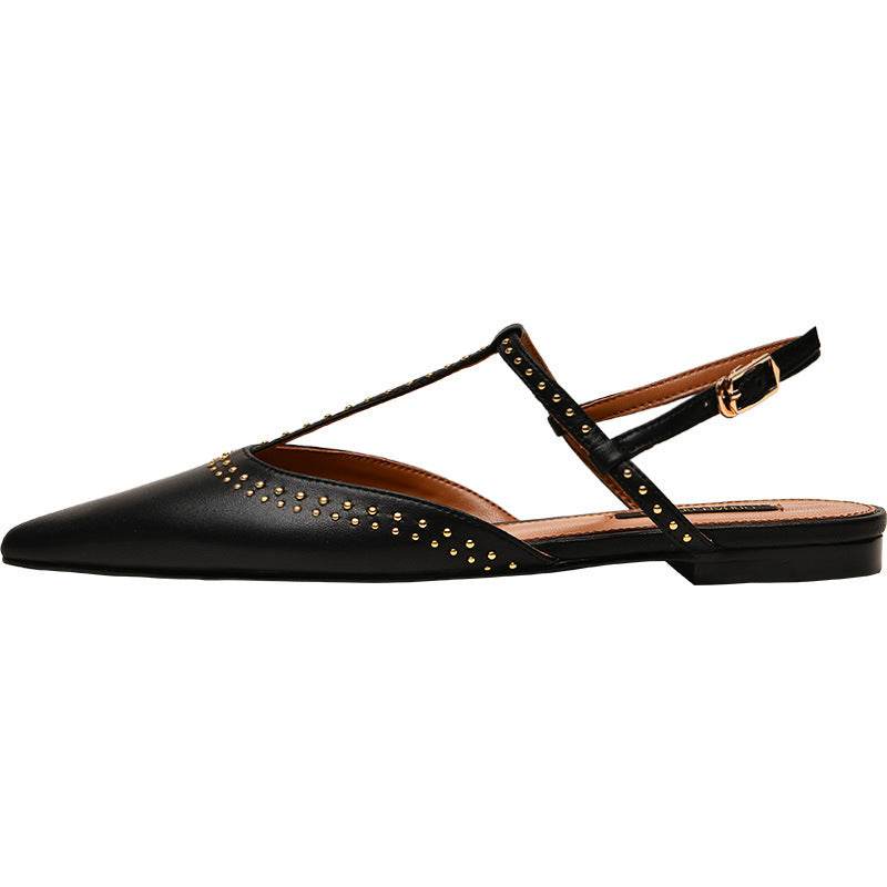 Pointed toe flat shoes - Mubimart