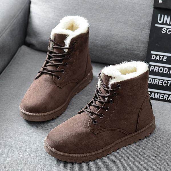Snow boots with short tube plus velvet booties - Mubimart