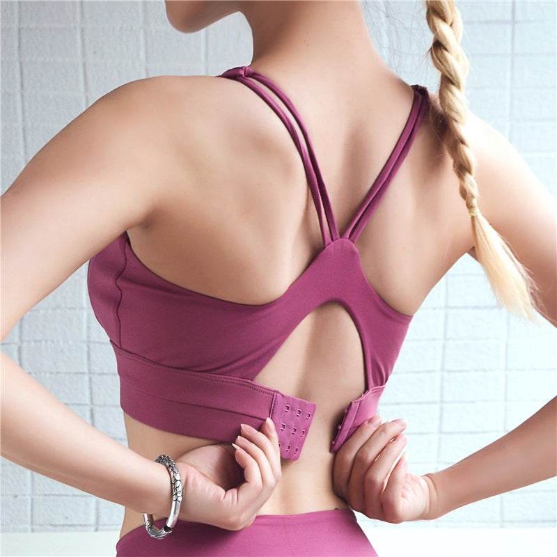 Adjustable Back Sports Bra - Mubimart