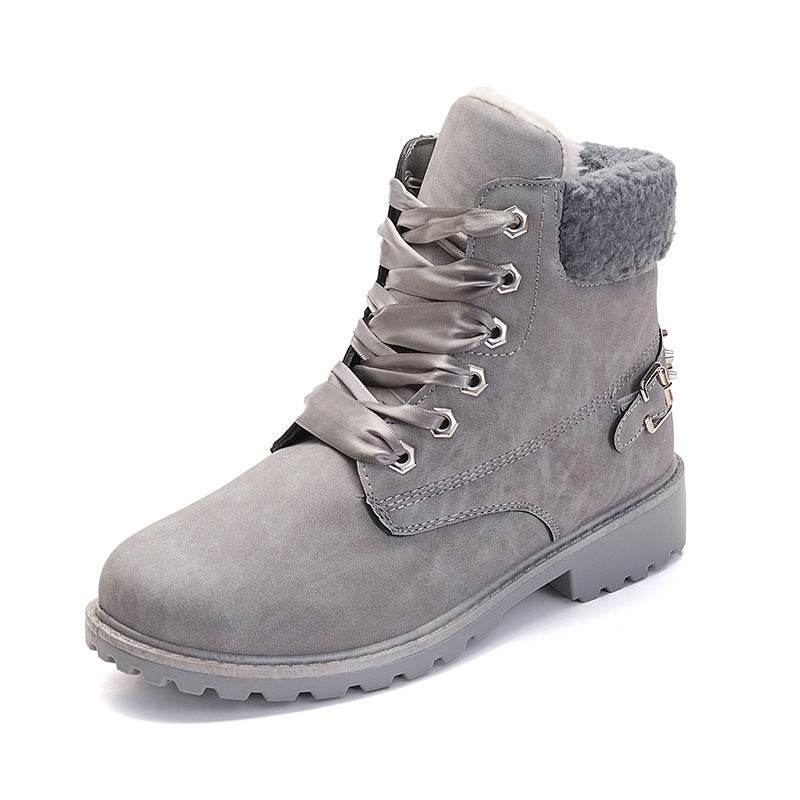 Plus velvet warm short boots rivet women boots - Mubimart