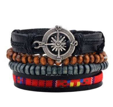 Fashion Beaded Leather Bracelets And Bracelets - Mubimart