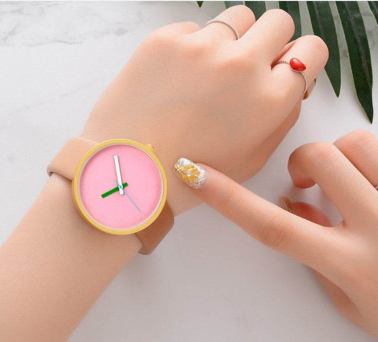Women Watch Gray Contrast Leather Quartz Watch Women Watches Lovers Unisex Casual Ladies Wrist Watch Clock Relogio Feminino - Mubimart