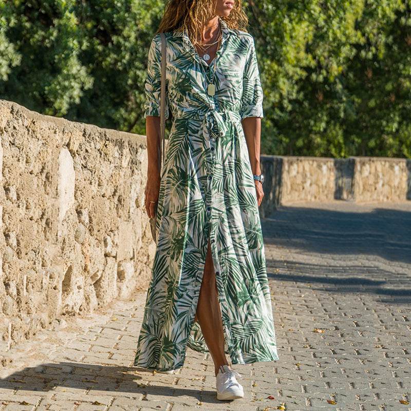 Chiffon shirt dress - Mubimart