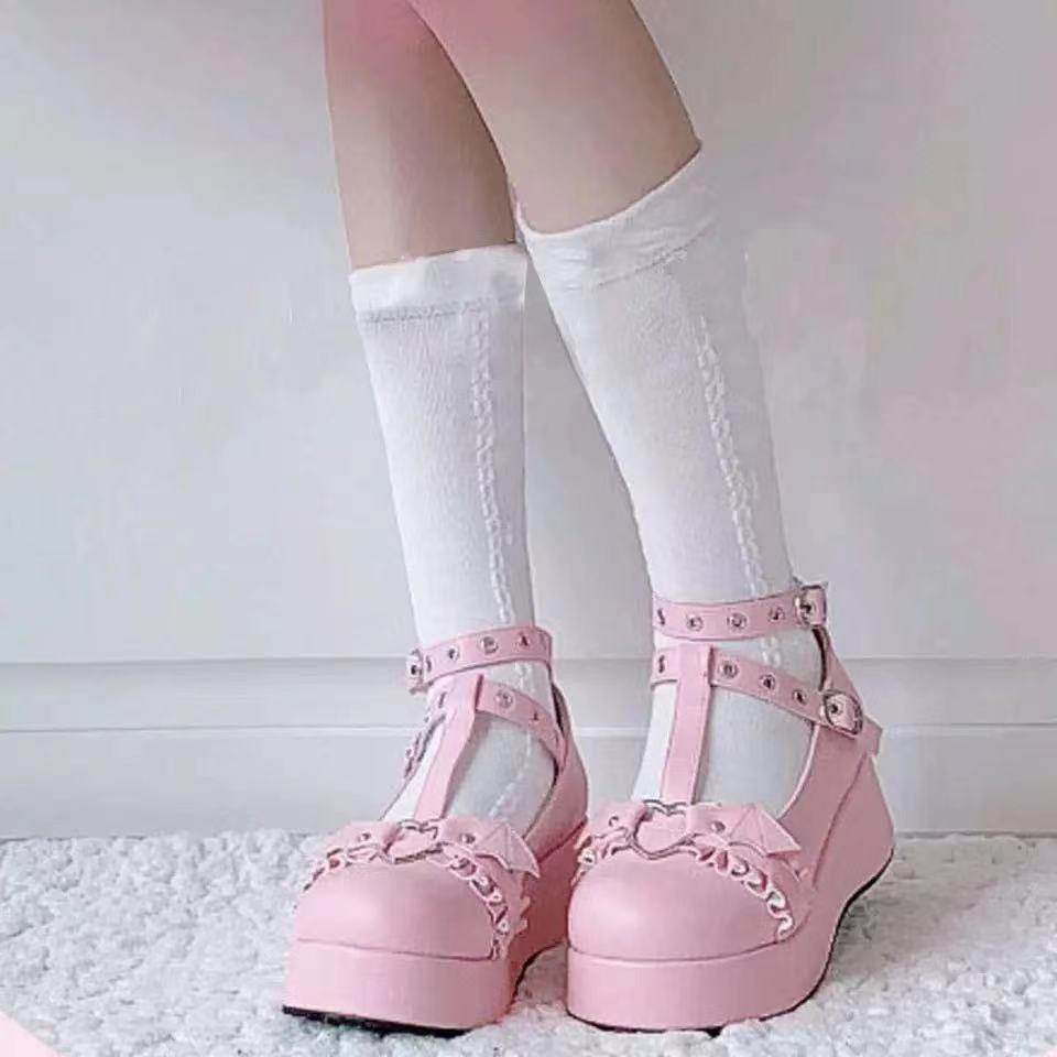 Round Toe Sweet Mary Jane Shoes - Mubimart