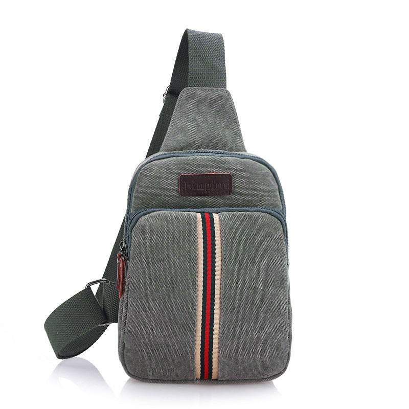 Factory direct leisure sports men Satchel Bag chest Korean outdoor canvas Metrosexual bag Bag Satchel - Mubimart