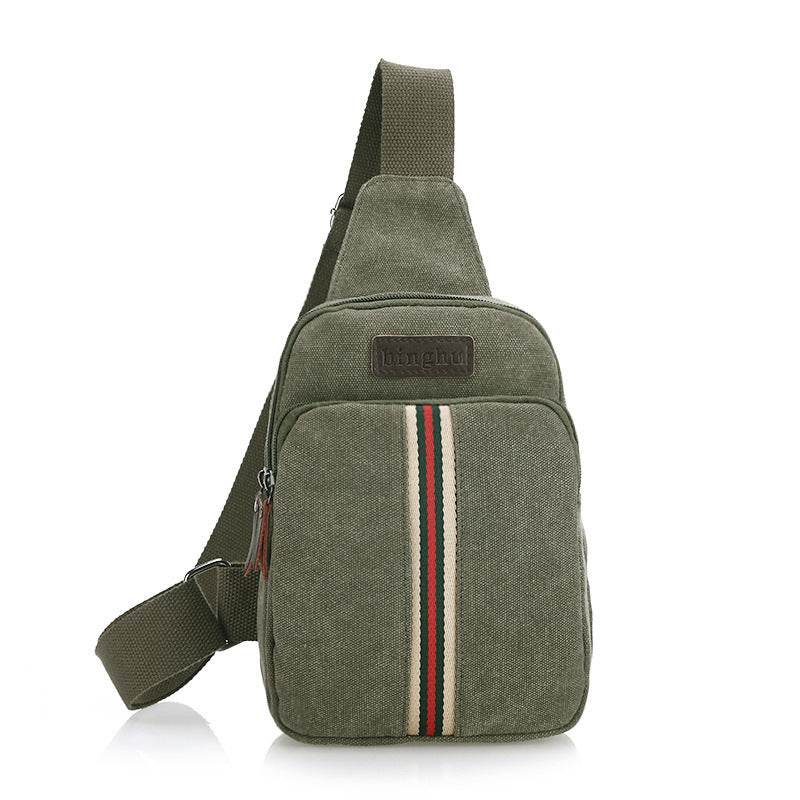 Factory direct leisure sports men Satchel Bag chest Korean outdoor canvas Metrosexual bag Bag Satchel - Mubimart